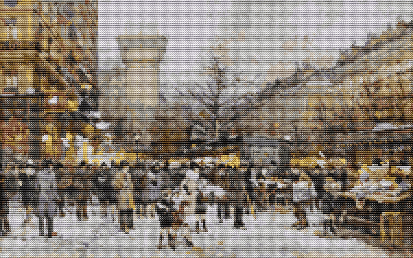 Porte Saint - Denis Cross Stitch Pattern by Eugène Galien - Laloue