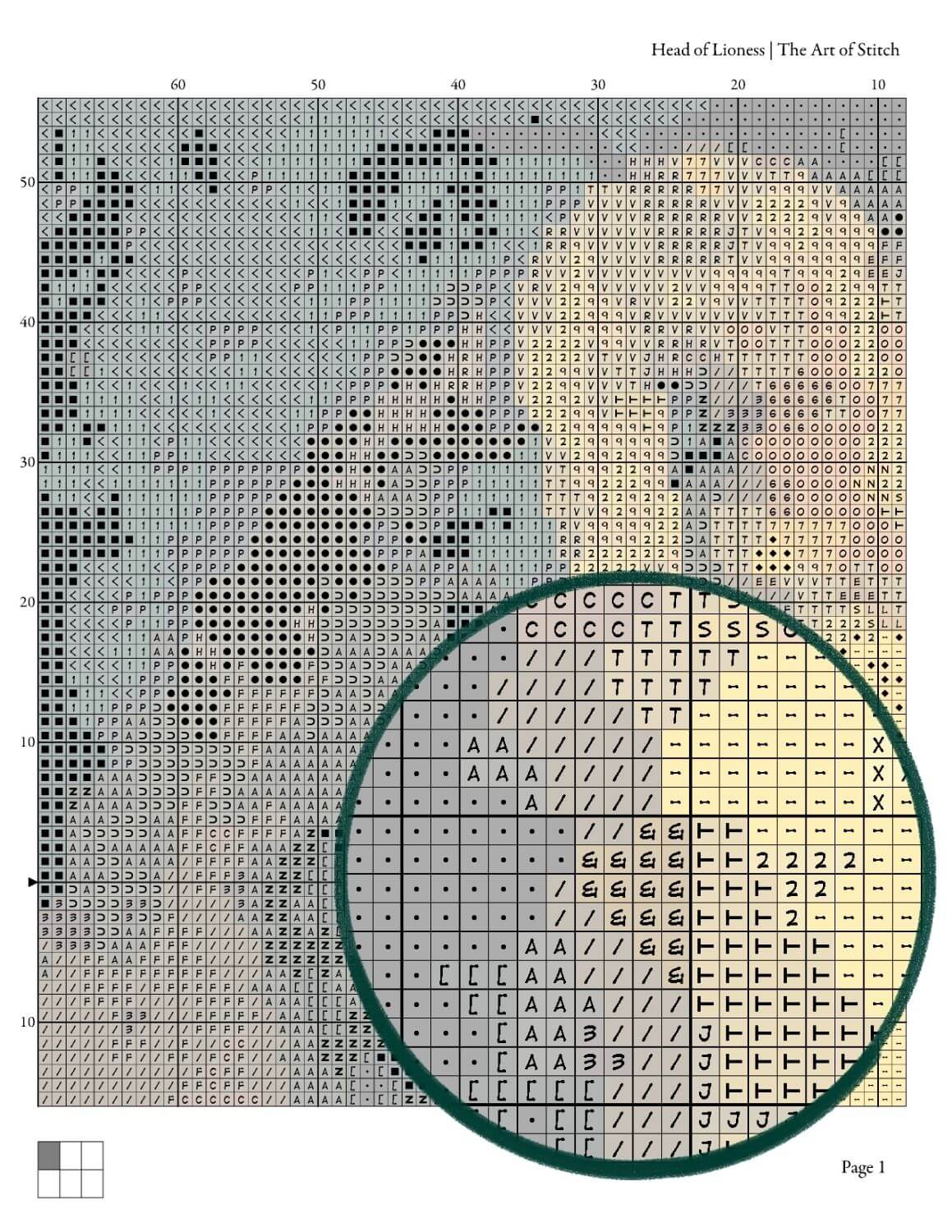 Head of Lioness Cross Stitch Pattern - Premium Cross Stitch Pattern - Theodore Gericault