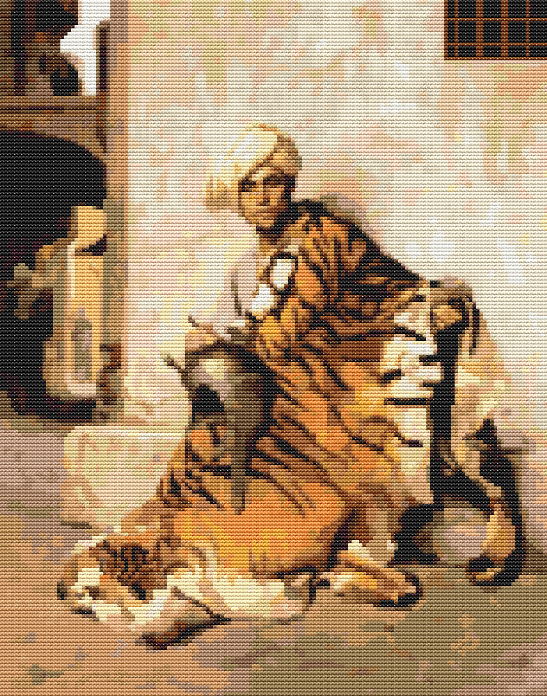 Pelt Merchant of Cairo Cross Stitch Pattern by Jean Leon Gerome