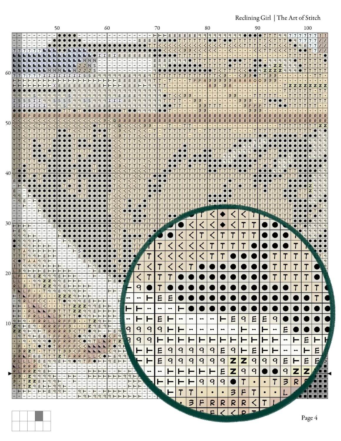 Reclining Girl Cross Stitch Pattern