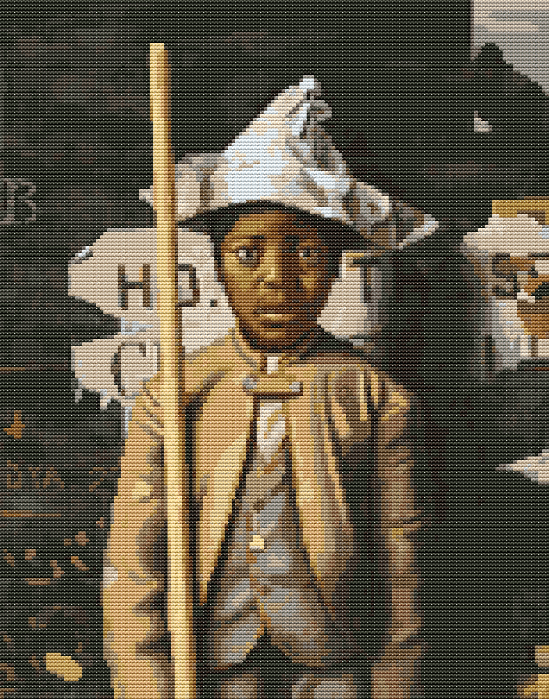 Attention Cross Stitch Pattern by William Michael Hartnett