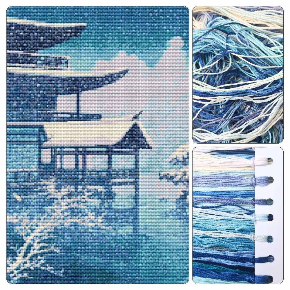 Snow on Lake Cross Stitch Kit