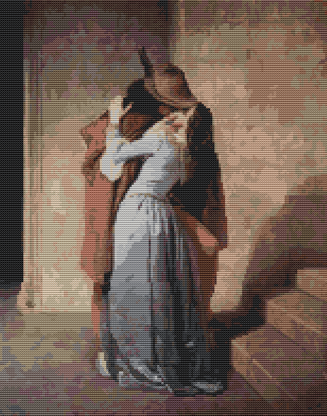 A Kiss Cross Stitch Pattern by Francesco Hayez