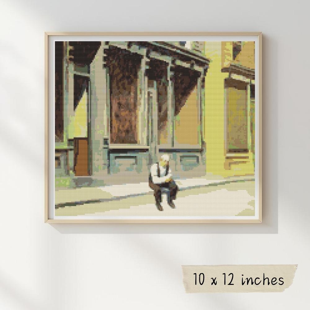 Sunday Cross Stitch Kit by Edward Hopper | Modern Realism