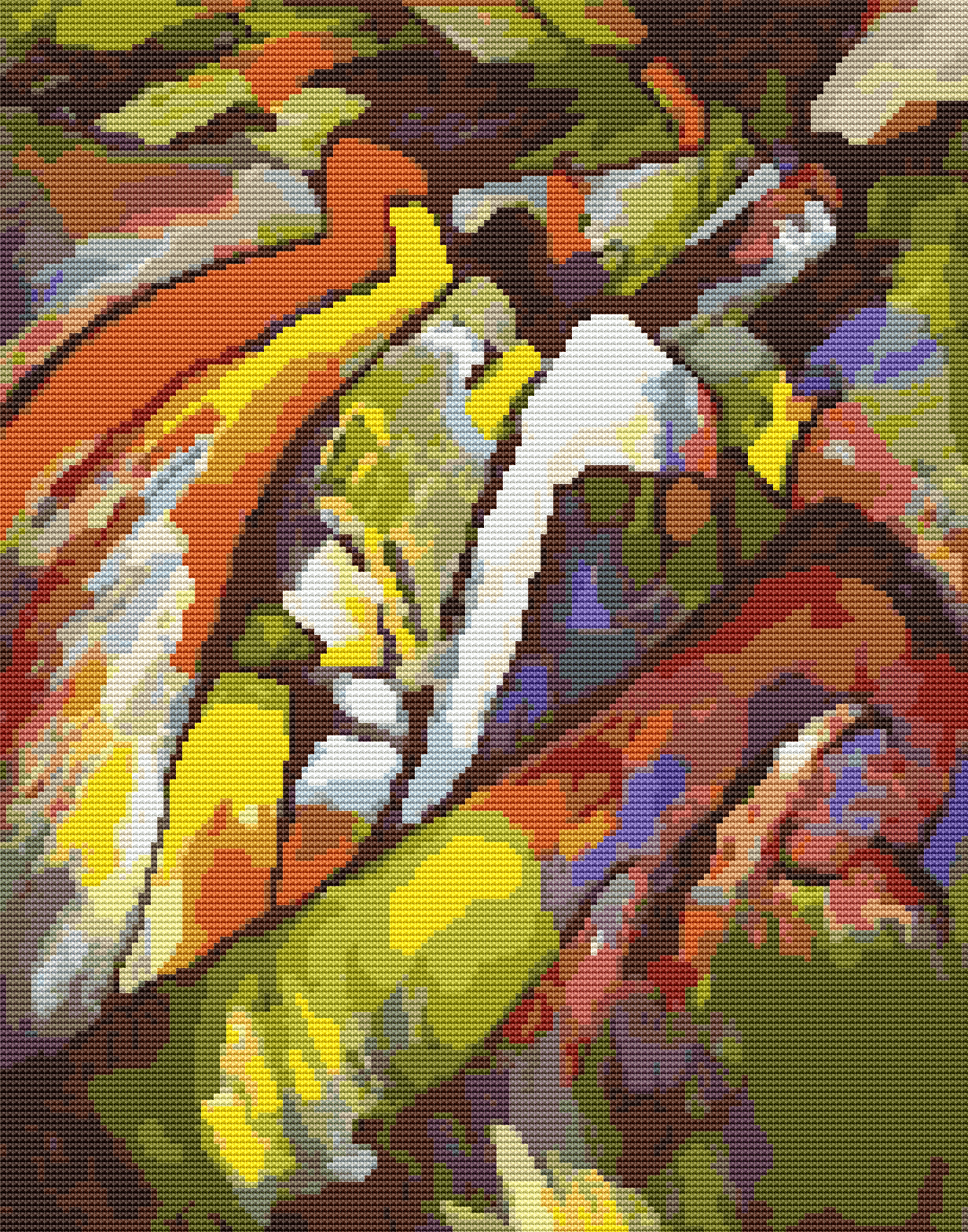 Improvisation Cross Stitch Pattern by Wassily Kandinsky