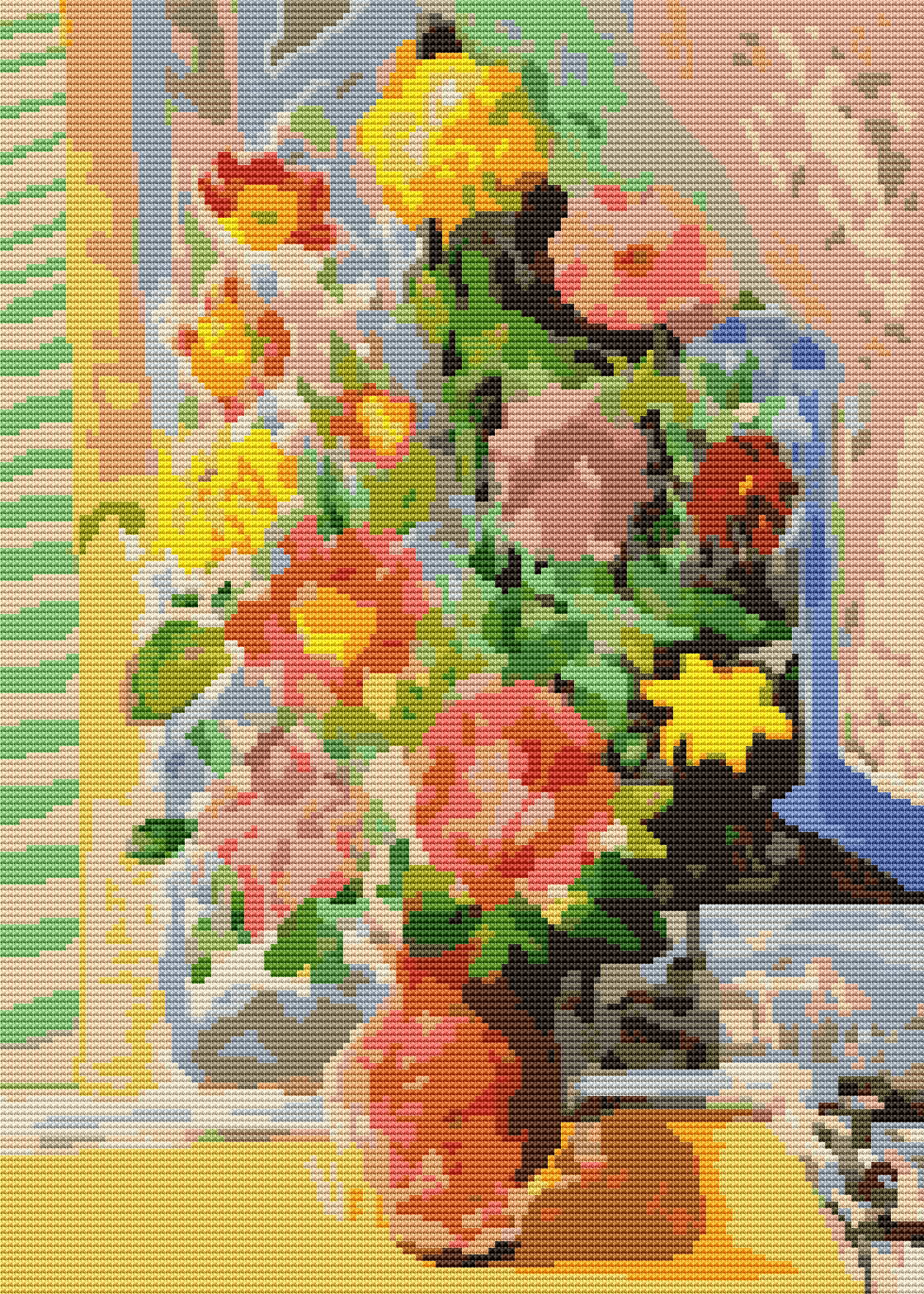 Grand Bouquet Cross Stitch Pattern by Moise Kisling