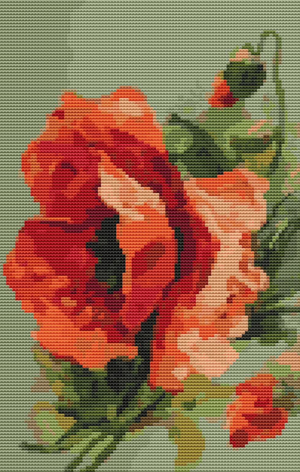 Poppies Cross Stitch Pattern by Catharina Klein