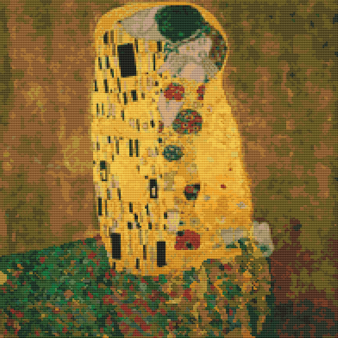 The Kiss Cross Stitch Pattern by Gustav Klimt