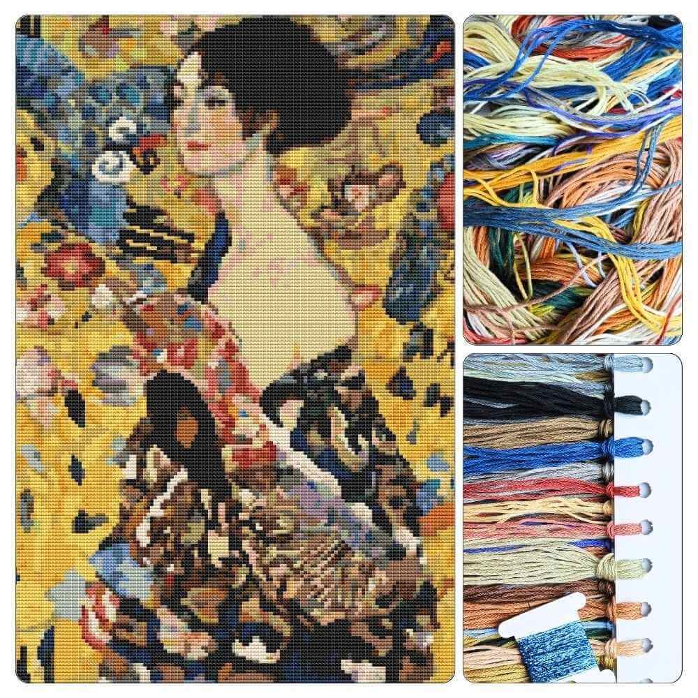 Lady with a Fan Cross Stitch Kit