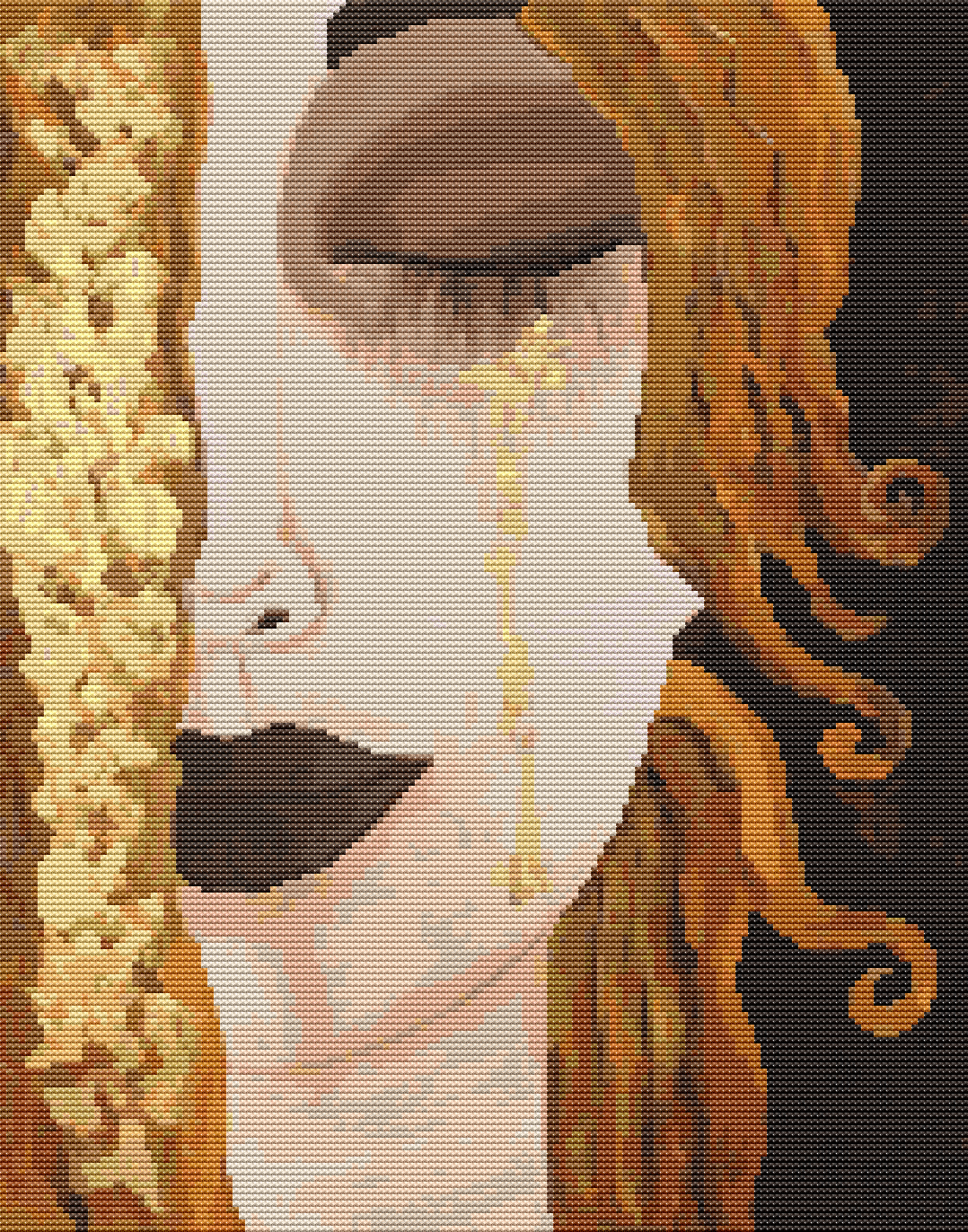 Freya’s Tears Cross Stitch Pattern by Gustav Klimt