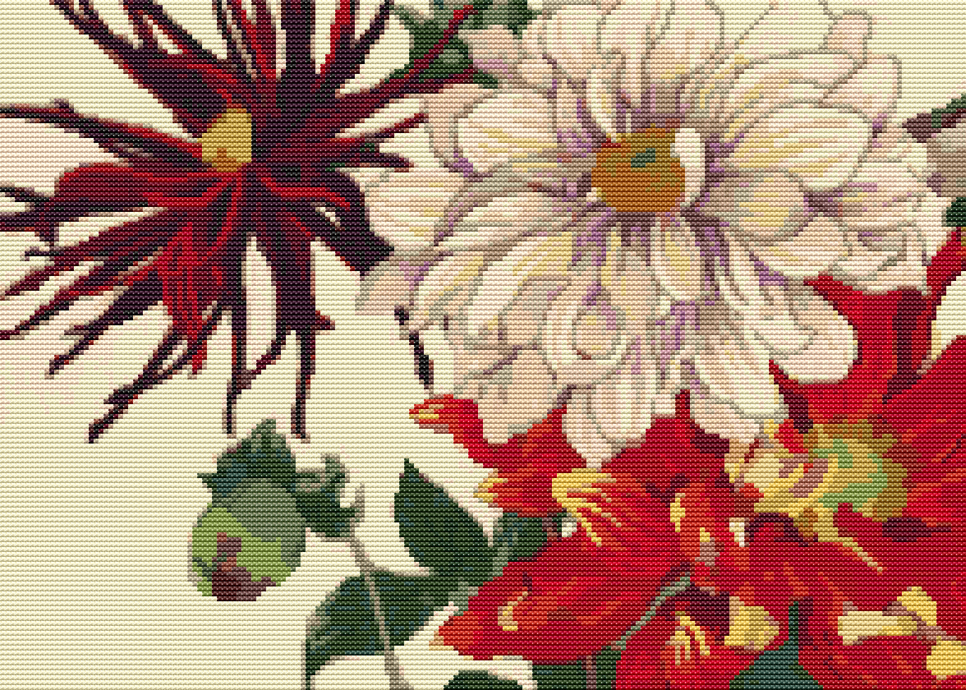 Japan Dahlia Cross Stitch Kit