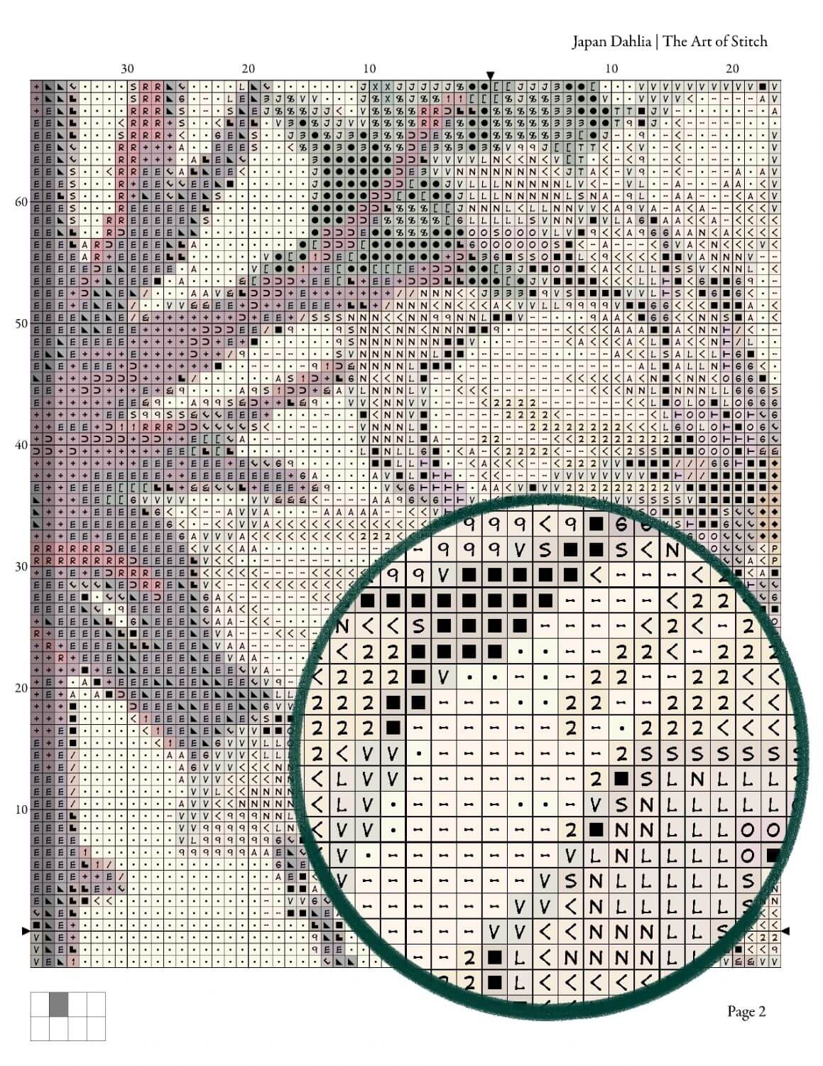 Japan Dahlia Cross Stitch Pattern - Premium Cross Stitch Pattern - Tanigami Konan