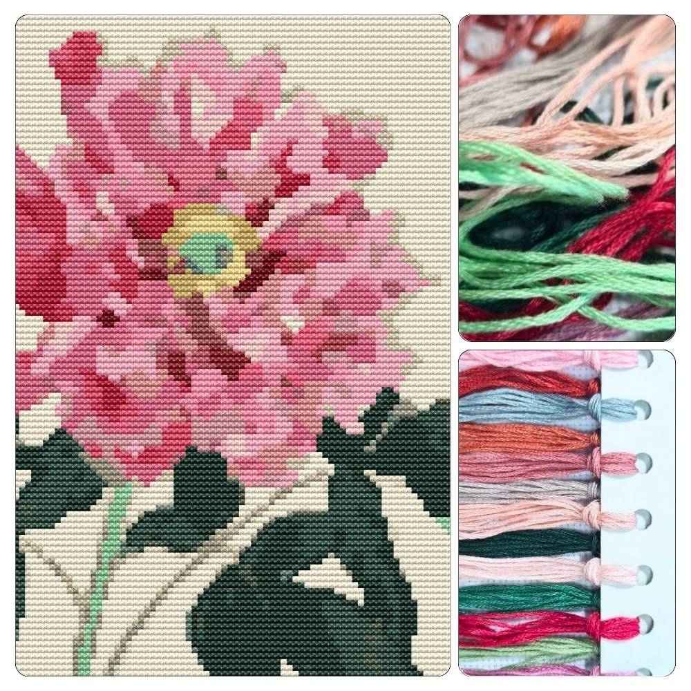Peonies Cross Stitch Kit