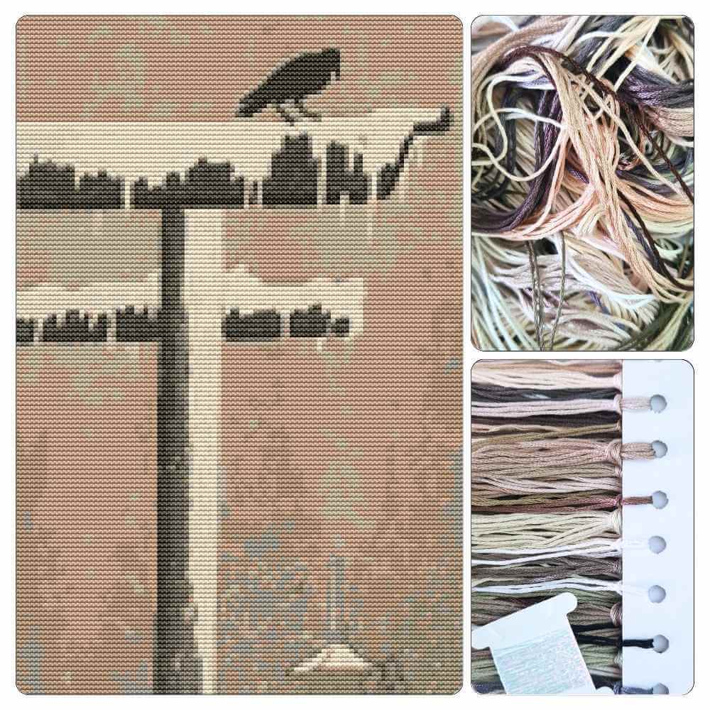 Torii and Crow in the Snow Cross Stitch Kit