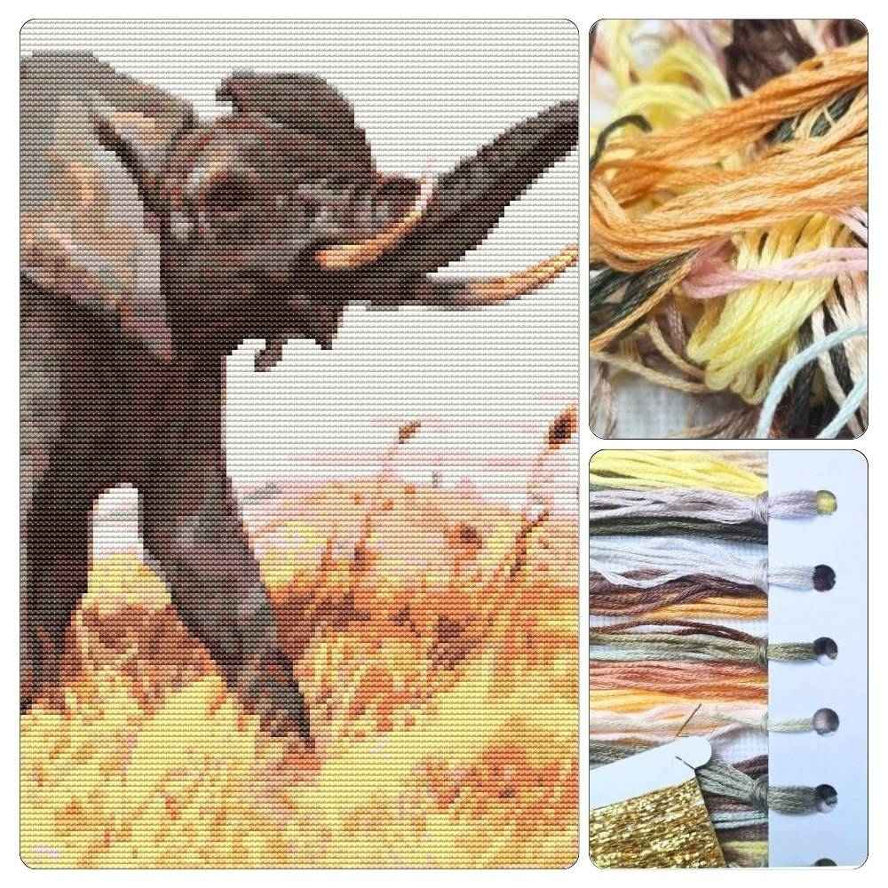 African Elephant Cross Stitch Kit