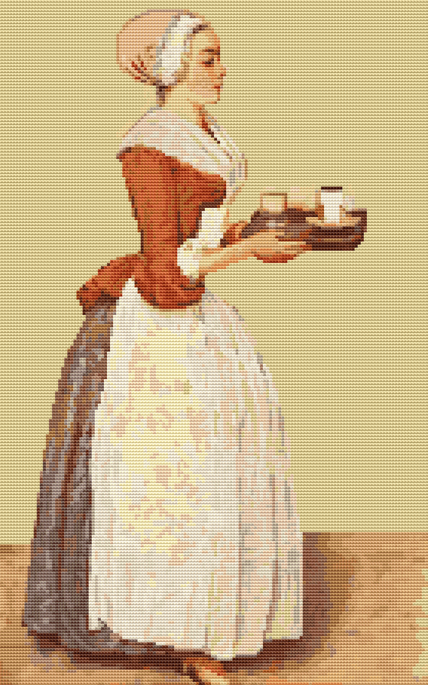 The Chocolate Girl Cross Stitch Pattern by Jean Etienne Liotard