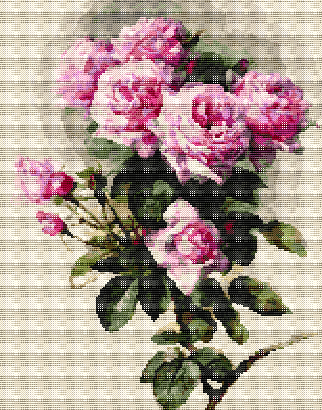 Roses and Bumblebees Cross Stitch Pattern by Paul de Longpre