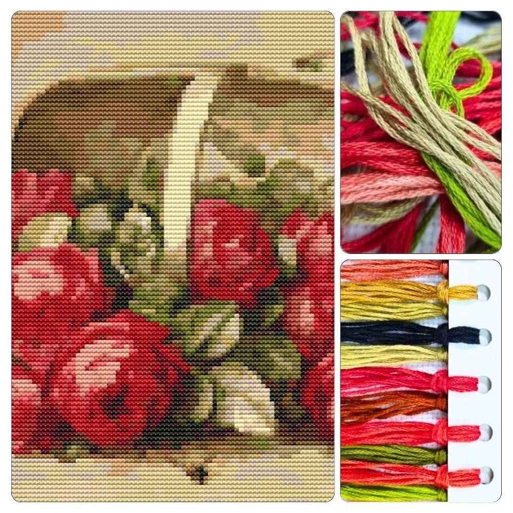 Basket of Roses Cross Stitch Kit