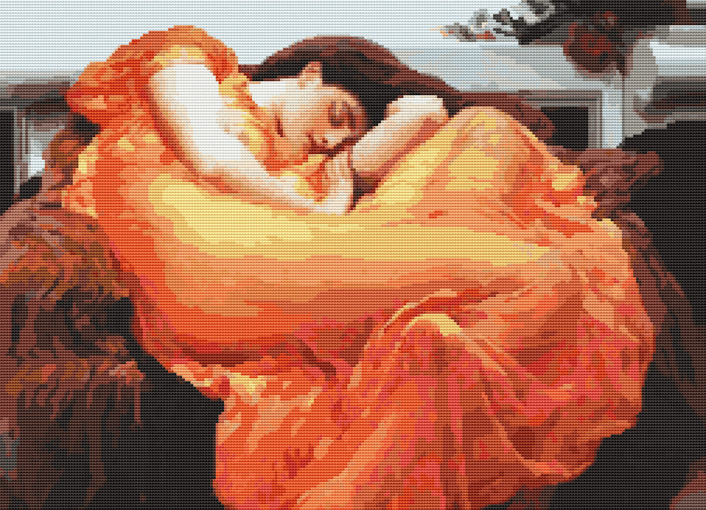 Flaming June Cross Stitch Pattern by Lord Frederic Leighton