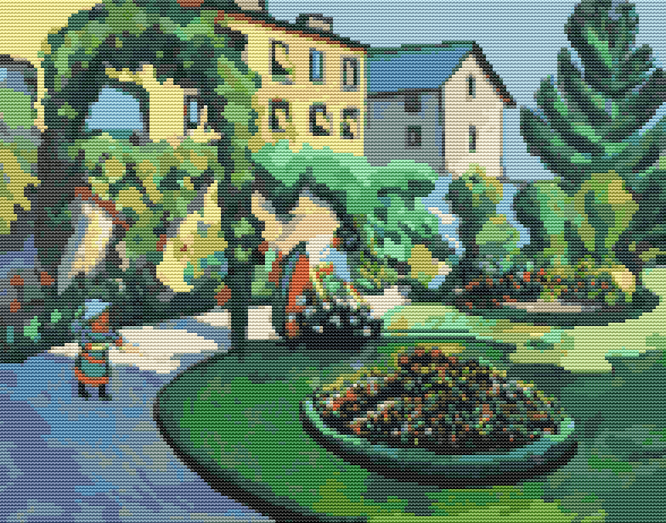 Garden Cross Stitch Pattern by August Macke