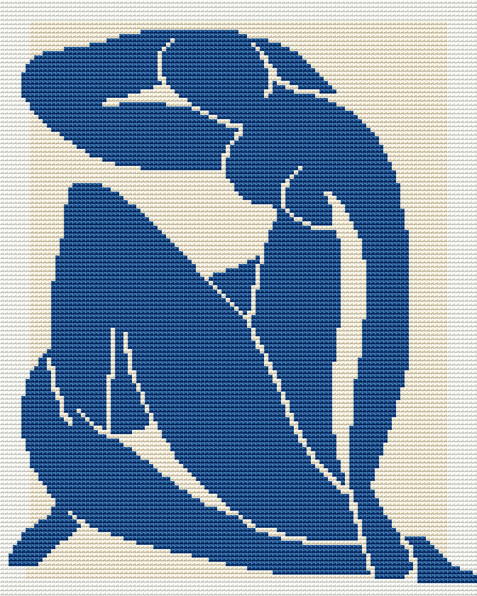 Blue Nude II Cross Stitch Pattern