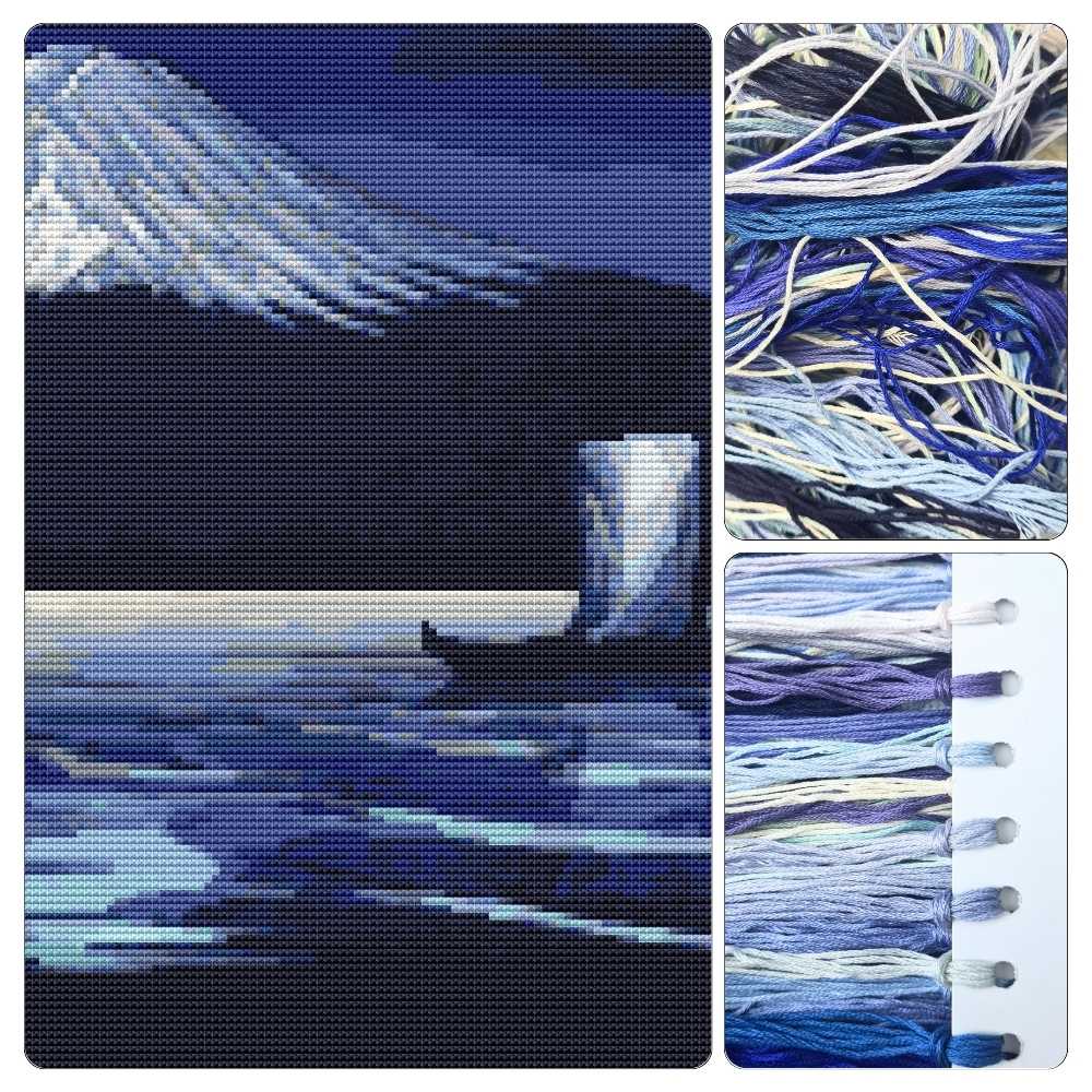 Moonlight on Mount Fuji Cross Stitch Kit