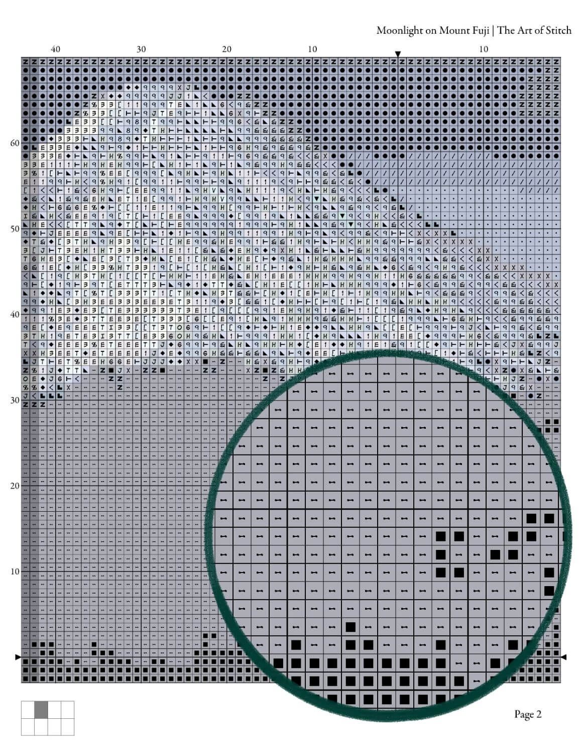 Moonlight on Mount Fuji Cross Stitch Kit