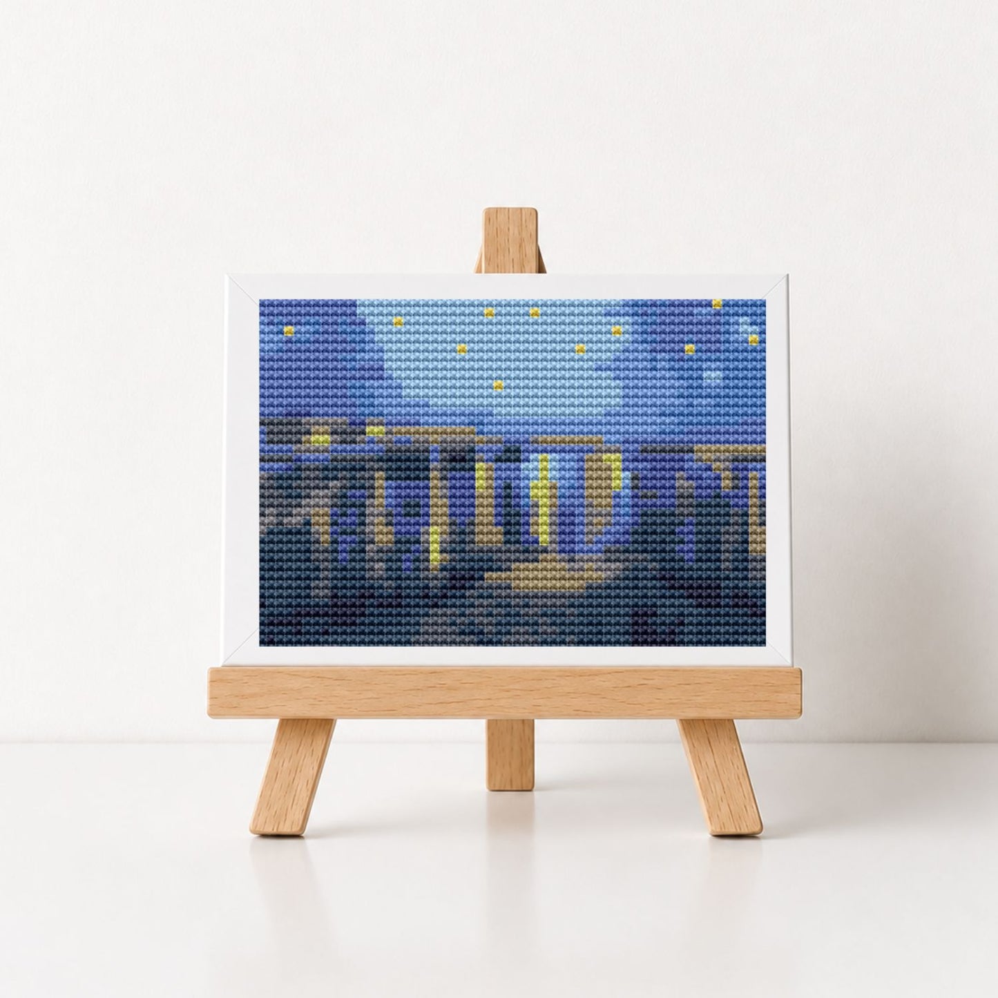 Starry Night over the Rhone Miniature Cross Stitch Pattern - Miniature Cross Stitch Pattern - Vincent Van Gogh