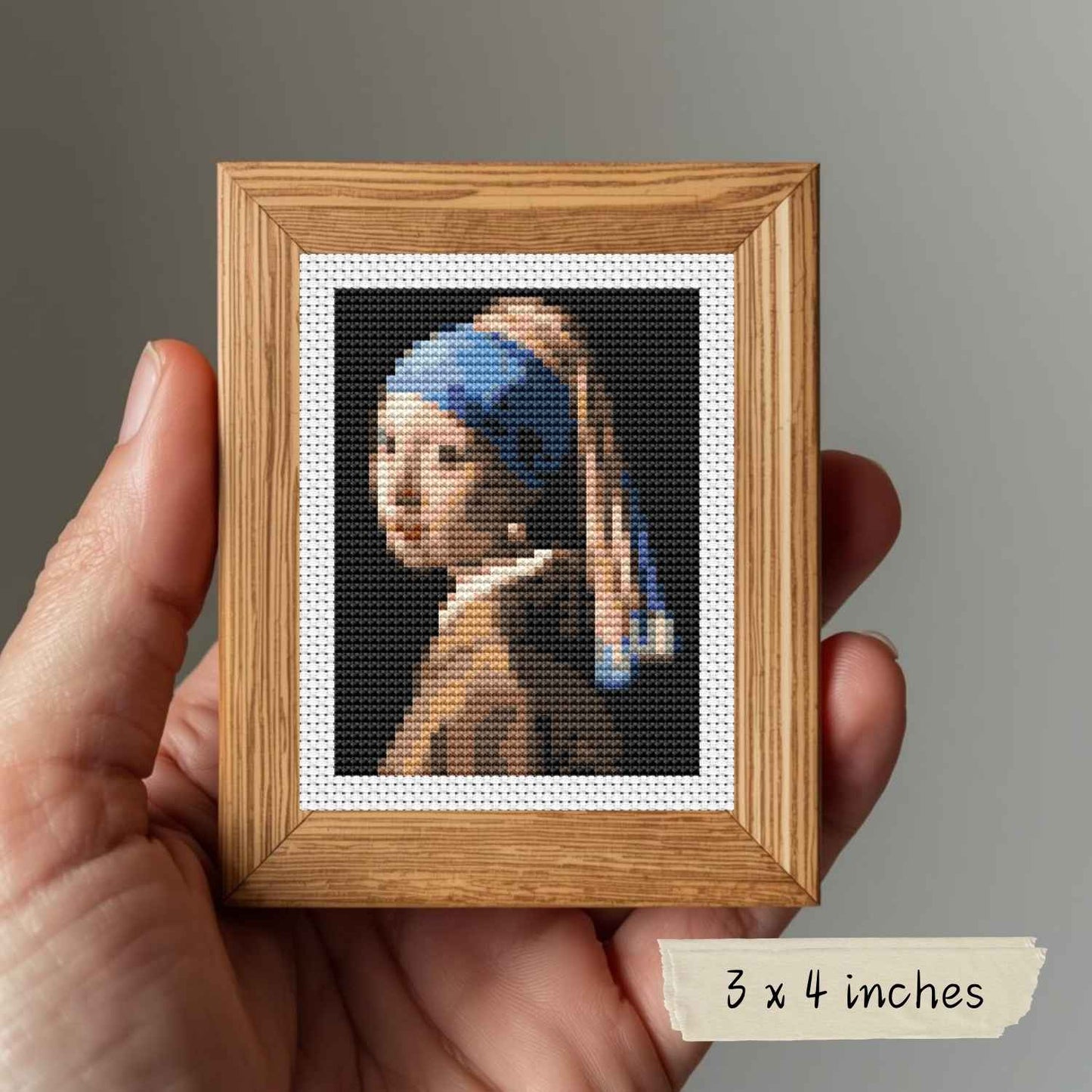 The Girl with the Pearl Earring Miniature Cross Stitch Pattern