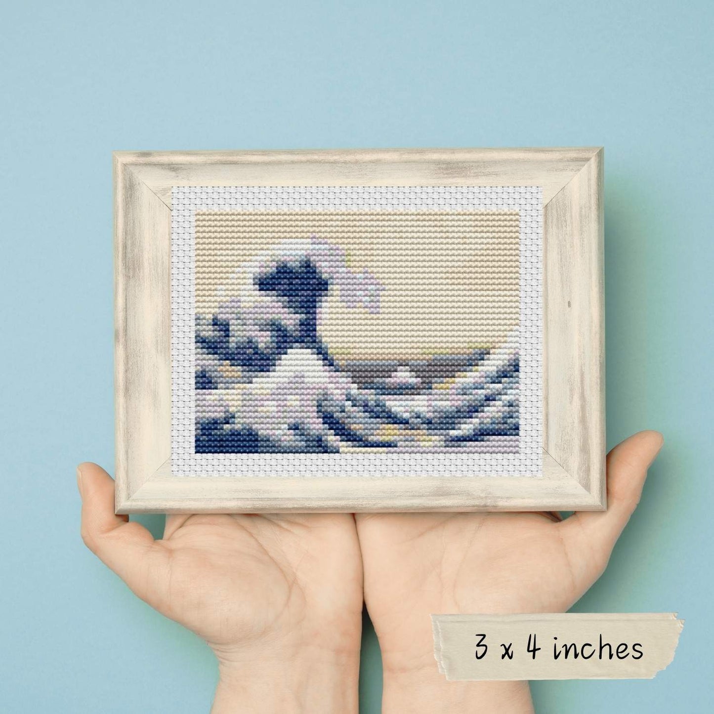 The Great Wave off Kanagawa Miniature Cross Stitch Pattern