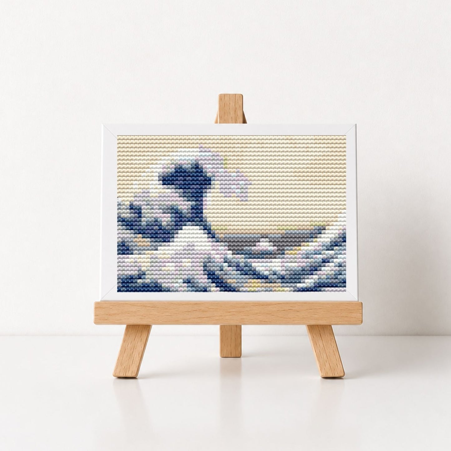 The Great Wave off Kanagawa Miniature Cross Stitch Pattern - Miniature Cross Stitch Pattern - Katsushika Hokusai