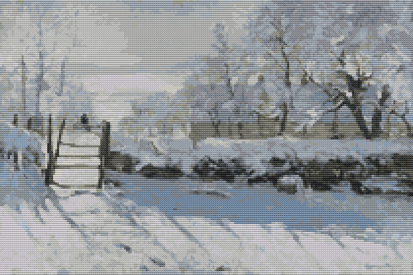 The Magpie Cross Stitch Pattern by Claude Monet