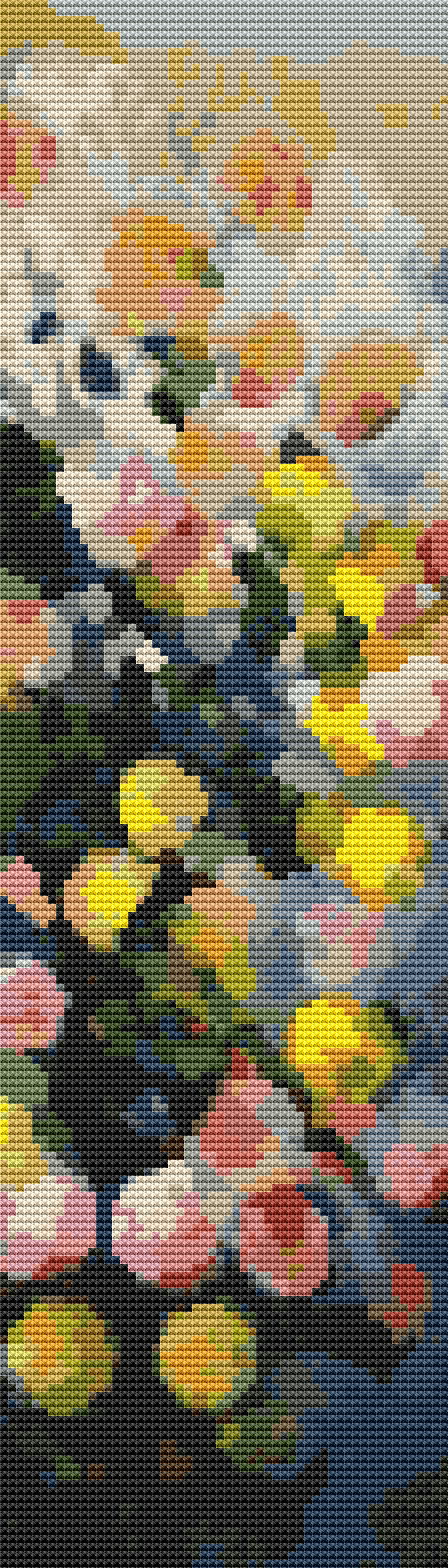 Dahlias I Cross Stitch Pattern by Claude Monet