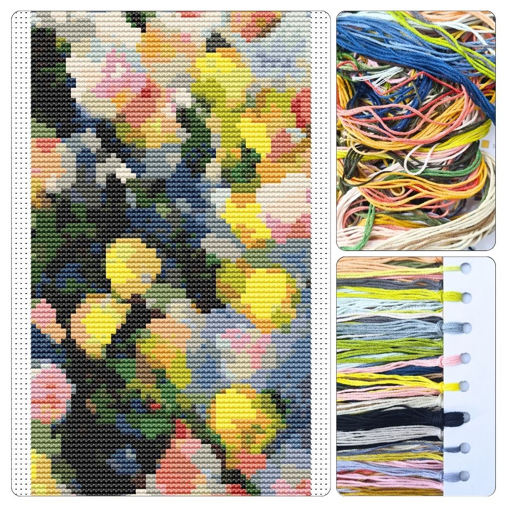 Dahlias I Cross Stitch Kit - Premium Cross Stitch Kit - Claude Monet