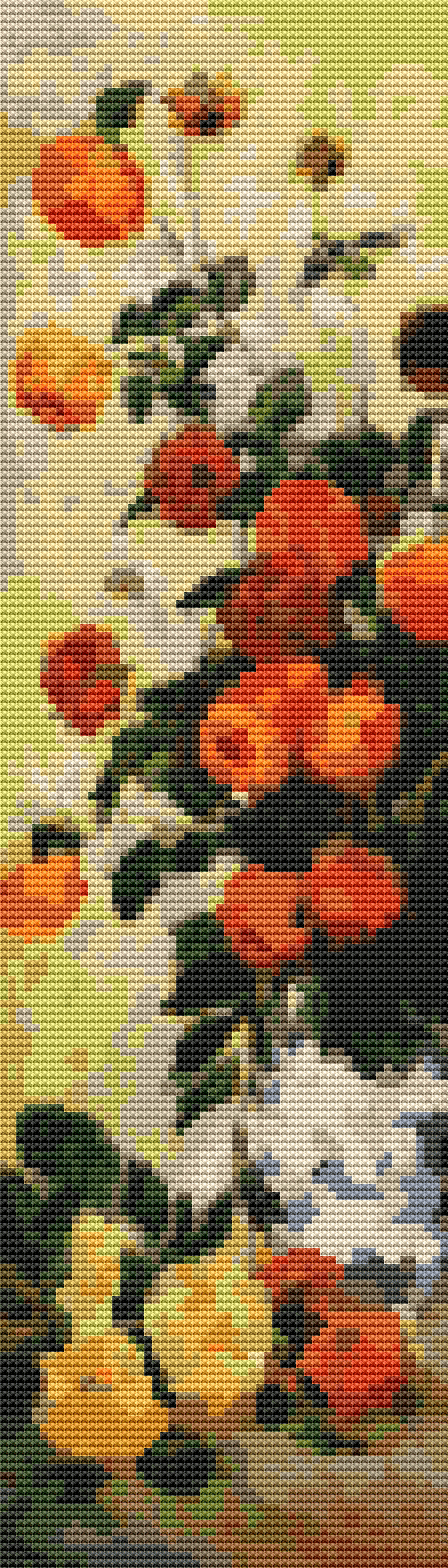 Dahlias II Cross Stitch Pattern by Claude Monet