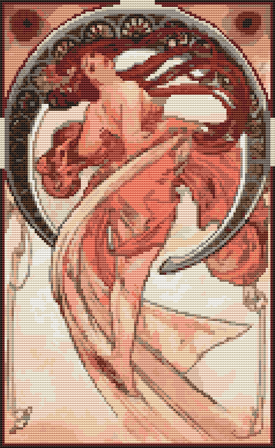 Dance Cross Stitch Pattern by Alphonse Mucha