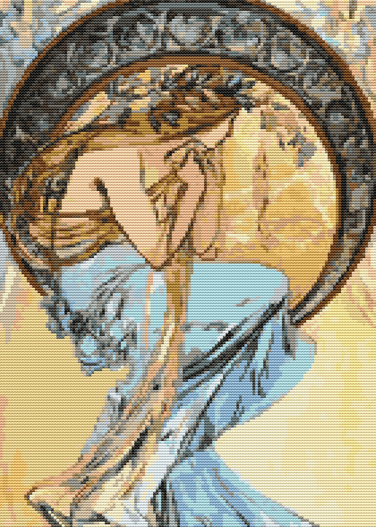 Poetry Cross Stitch Pattern by Alphonse Mucha