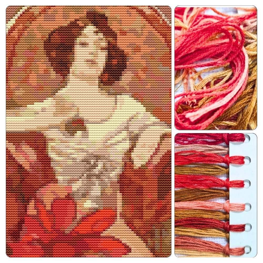 Ruby Cross Stitch Kit by Alphonse Mucha