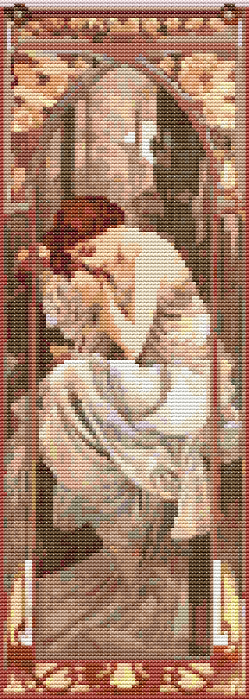 Evening Reverie Cross Stitch Pattern - Premium Cross Stitch Pattern - Alphonse Mucha