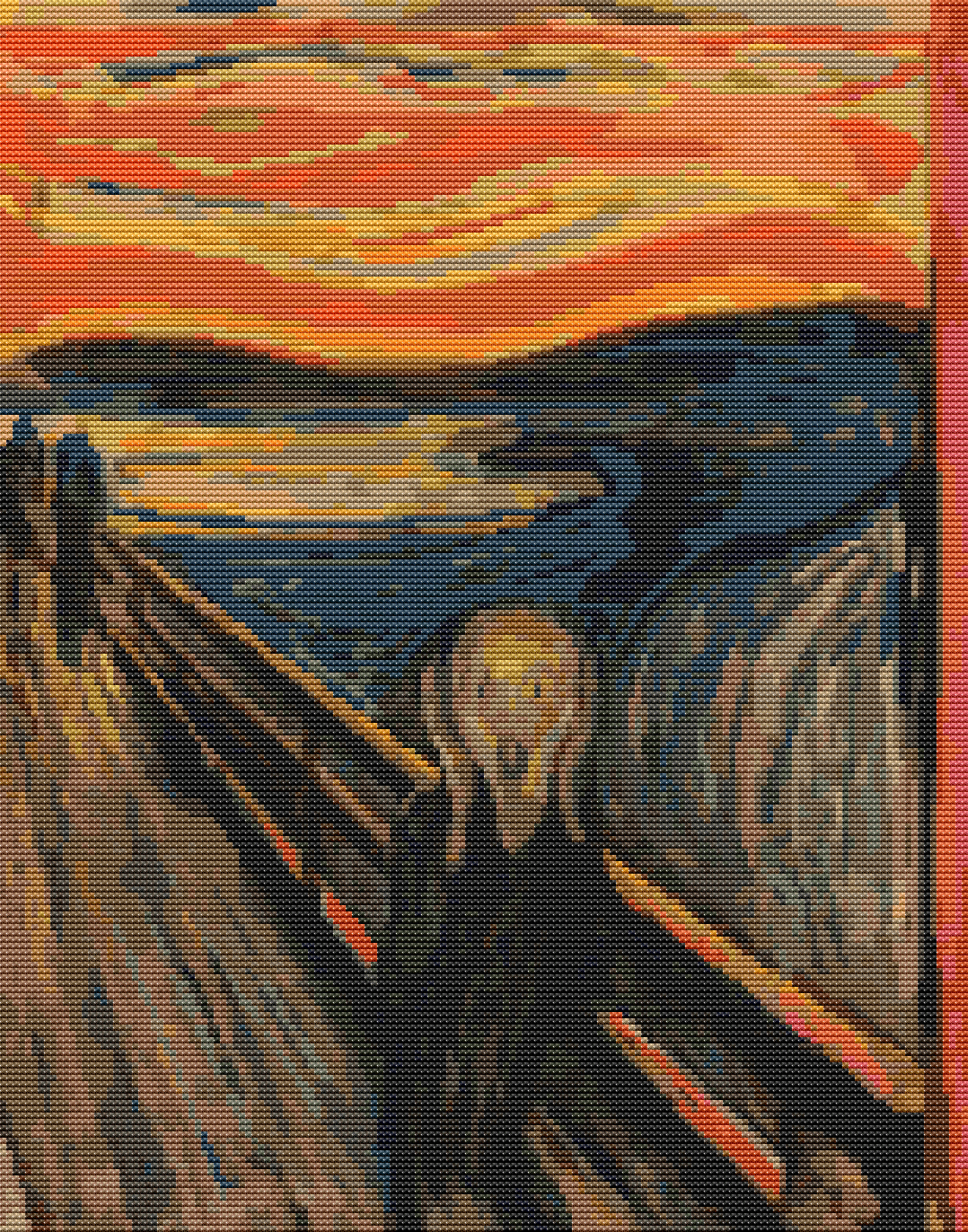 The Scream Cross Stitch Pattern by Edvard Munch