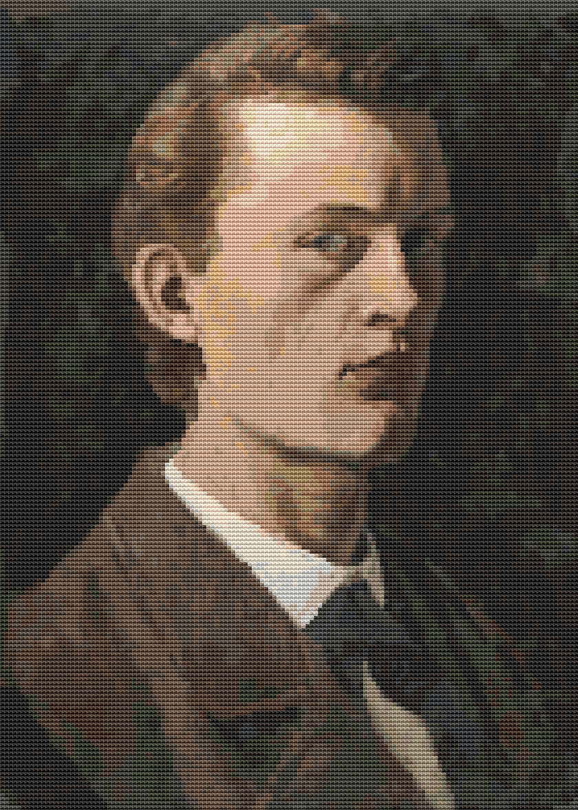 Self Portrait of Edvard Munch Cross Stitch Pattern