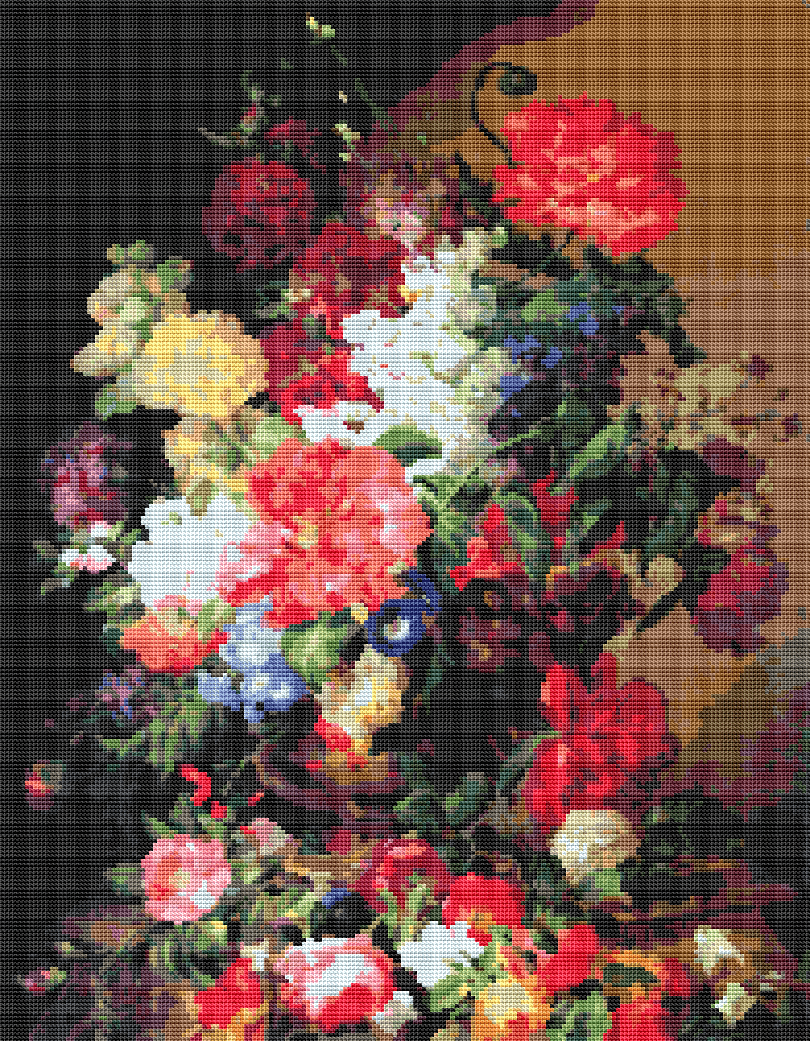 Flowers Cross Stitch Pattern by Joseph Nigg