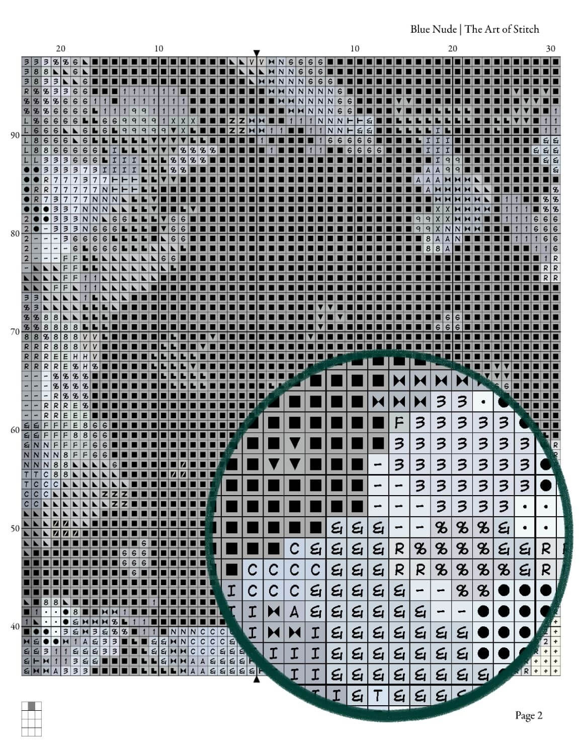 Blue Nude Cross Stitch Kit