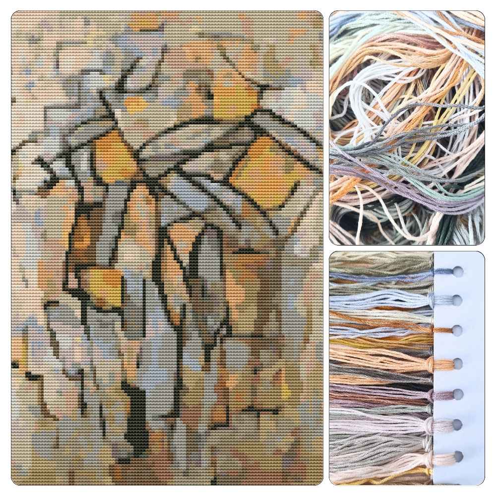 Composition in Grey Blue Cross Stitch Kit