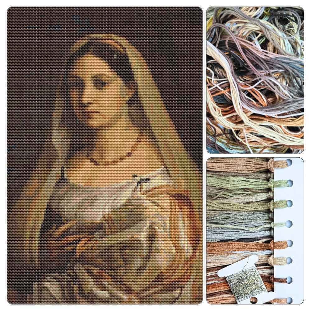 Woman with a Veil (La Donna Velata) Cross Stitch Kit
