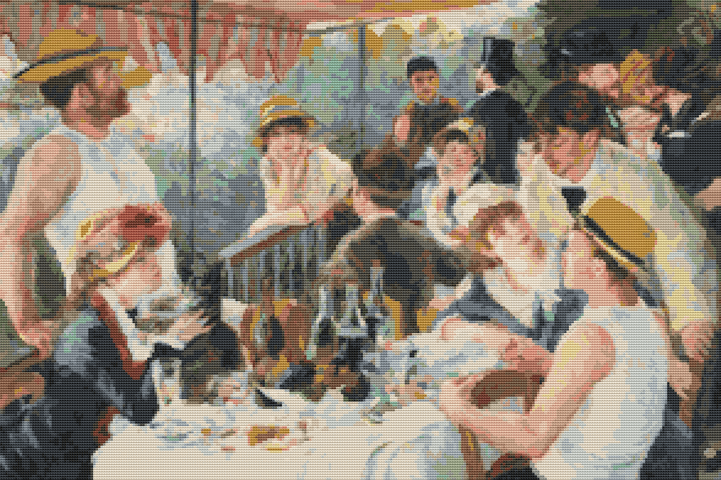 The Luncheon of the Boating Party Cross Stitch Pattern by Pierre - Auguste Renoir