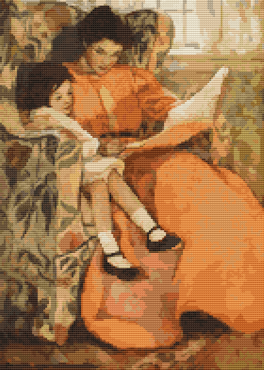 Mother and Daughter Reading Cross Stitch Kit by Jessie Willcox Smith