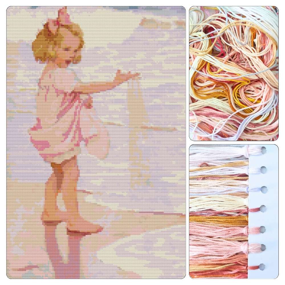 Young Girl in the Ocean Surf Cross Stitch Kit
