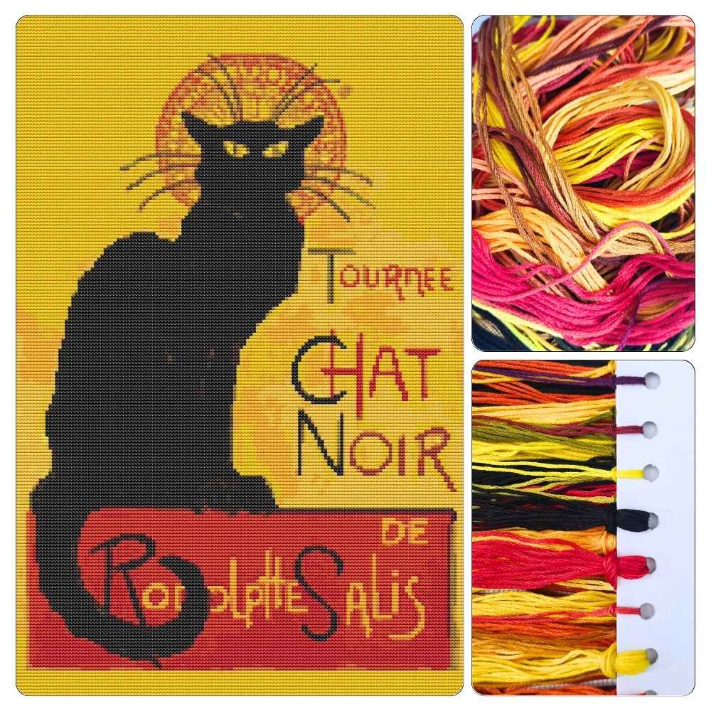 The Black Cat (Le Chat Noir) Cross Stitch Kit