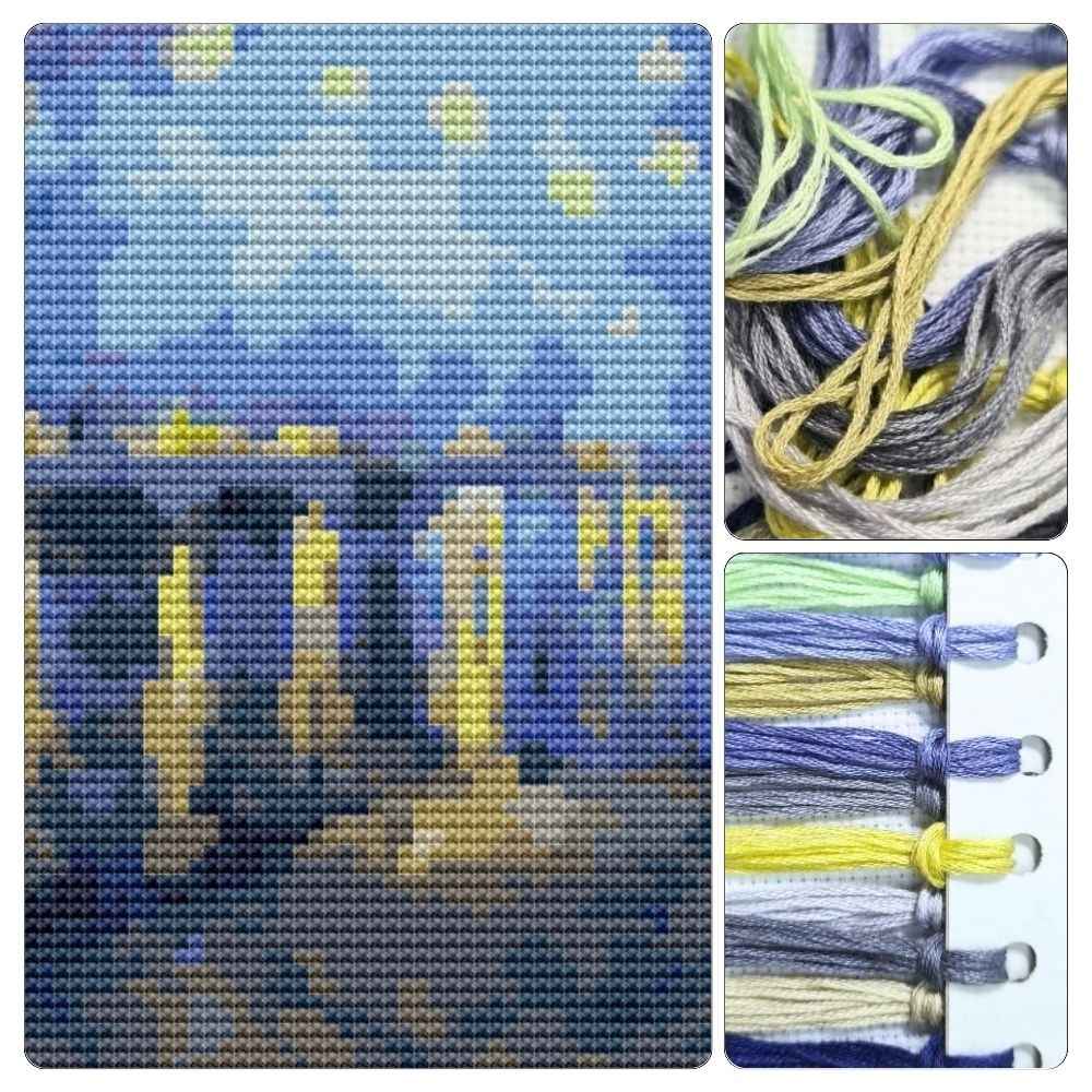 Starry Night over the Rhone Mini Cross Stitch Kit